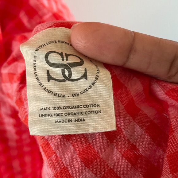 SPELL Strawberry Fields Mini Dress Gingham Print Sz L - Picture 7 of 9